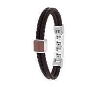 Joop! - Pulsera para Hombre en Acero inoxidable - Marrón - Colgante de Etiqueta con Logo - JOO-B0040