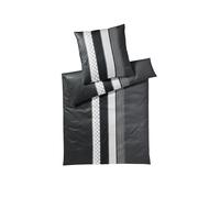 JOOP Ropa de cama de satén Cornflower Stripe 70x90cm / 140x200cm (Deep Stone) negro