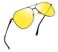Joopin Gafas Amarillas Conducir Noche para Hombre y Mujer Gafas Conducción Nocturna Antireflejos Marco de Metal Estilo Militar Yellow Night Driving Glasses