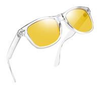 Joopin Gafas Conducción Nocturna Amarillas para Mujer y Hombre Marco Transparente Gafas Conducir Noche Cuadradas Clásicas Yellow Night Driving Glasses