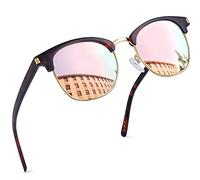 Joopin Gafas de Sol Espejadas Rosa Marco Leopardo Carey Gafas Sol Polarizadas Hombre Mujer Protección UV400 Medio Marco Sunglasses Men Women Oculos Homem