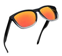 Joopin Gafas de Sol Hombre Espejo Roja Naranja y Montura Degradada Gafas Sol Mujer Polarizadas Cuadradas Deportivas para Conducir Golf Ciclismo Sunglasses Men Women