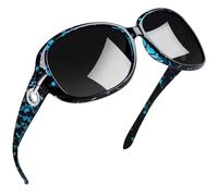 Joopin Gafas de Sol Mujer Polarizadas Grandes Protección UV400 de Moda Mariposa Sunglasses Women Oversize Óculos de Sol Mulher Marco Leopardo Azul
