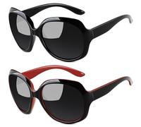 Joopin Negras Gafas de Sol Mujer Polarizadas de Gran Tamaño para Conducir Playa Viajes Paquete de 2 Gafas Oscuras para Señora Modernas Elegantes Clásicas