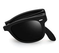 Joopin Plegables Gafas de Sol Hombre y Mujer Polarizadas Negras Cuadradas Clásicas para Conducir Viajar con Estuche Foldable Sunglasses Men Women Oculos de Sol