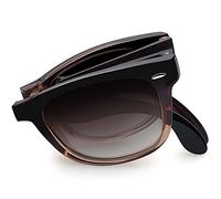 Joopin Plegables Polarizadas Gafas de Sol Mujer y Hombre Cuadradas Clásicas con Estuche Portátil Marrón Degradado Folding Sunglasses Men Women Oculos de Sol