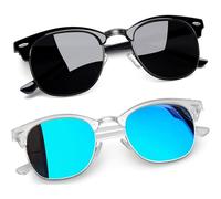 Joopin Polarizadas Gafas de Sol Hombre Mujer Medio Marco Cuadradas Clásicas | Retro Vintage, Protección UV400, Lentes TAC, Ideal para Conducción, Playa, Pesca, Golf, Ciclismo, Correr, Viajar, Deportes