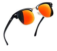 Joopin Polarizadas Gafas de Sol Hombre Mujer Medio Marco Cuadradas Clásicas | Retro Vintage, Protección UV400, Lentes TAC, Ideal para Conducción, Playa, Pesca, Golf, Ciclismo, Correr, Viajar, Deportes