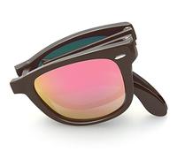 Joopin Polarizadas Plegables Gafas de Sol Hombre y Mujer con Efecto Espejo Rosa Clásicas Cuadradas para Conducir Viajar Foldable Sunglasses Men Women Oculos de Sol