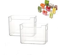 Jooseen 2026 New Crystal Clear Freezer Storage Bins, Clear Plastic Organisers for Bottom Freezer with Handles (White)