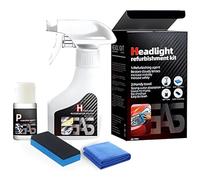 Jooseen Car Headlight Restoration Polish, Automotive Headlamp Restoration Fluid Kit for Removes Yellowing & Oxidation, Instant Clarity, No Damage for Cars and Trucks (1set,180ml,Set_A)