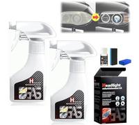 Jooseen Car Headlight Restoration Polish, Automotive Headlamp Restoration Fluid Kit for Removes Yellowing & Oxidation, Instant Clarity, No Damage for Cars and Trucks (2set,180ml,Set_A)