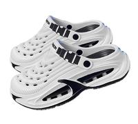 Jooseen Clogs for Men Women Lightweight Garden Shoes Sporty Beach to City Sandals (White,46-47)