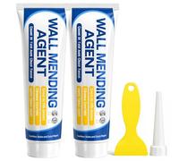 Jooseen Drywall Repair Kit, Wall Mending Agent with Scraper, Multi Purpose Wall Filler Paste, Ready Mixed White Repair Cream for Holes Cracks Graffiti, DIY Home Improvement Patch Kit (2PCS)