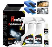 Jooseen Headlight Restoration Spray Kit, Automotive Headlight Restoration Kit for All Vehicles That Restores Clarity, Car Headlight Cleanr Removes Yellowing & Oxidation (2PC)