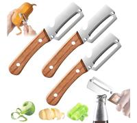 Jooseen Potato Peeler Stainless Steel - Veg Peeler for Kitchen, Vegetable Peelers for Fruits & Veggies, Speed Peeler with Ergonomic Grip, Perfect for Potatoes Carrots & Apples, Hand Peeler (3PC)