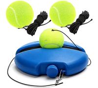 Jooseen Tennis Trainer Rebound Ball Set with Weighted Base and Elastic Cord, Portable Self Practice Tennis Training Tool for Beginners and All Ages (Base with 2 Balls)