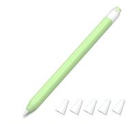 JOOSKO Estuche clásico de silicona compatible con Apple Pencil de 1ª generación, [con 5 fundas de silicona de fibra de tela, antideslizante, soporta carga inalámbrica magnética (Matcha)