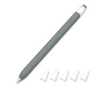 JOOSKO Estuche clásico de silicona compatible con Apple Pencil de 1ª generación, [con 5 fundas de silicona de fibra de tela, antideslizante, soporta carga inalámbrica magnética (gris)