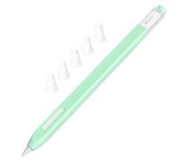 JOOSKO Estuche clásico de silicona compatible con Apple Pencil de 2ª generación, con 5 fundas de punta de silicona de fibra de tela, antideslizante, soporta carga inalámbrica magnética (menta)