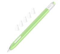 JOOSKO Estuche clásico de silicona compatible con Apple Pencil de 2ª generación, con 5 fundas de punta de silicona de fibra de tela, antideslizante, soporta carga inalámbrica magnética (Matcha)