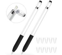 JOOSKO Estuche compatible con Apple Pencil de 1ª generación, [2 unidades] estuche de silicona suave, [con 10 tapas de punta de lápiz] para Apple Pencil de 1ª generación. (negro, negro)