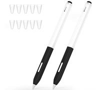 JOOSKO Estuche compatible con Apple Pencil de 2ª generación, diseño clásico, paquete de 2 fundas delgadas de silicona suave, [con 10 fundas de silicona para iPad Pro 11 de 12.9 pulgadas (negro, negro)