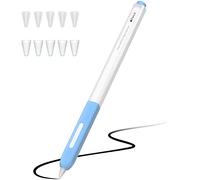 JOOSKO Estuche compatible con Apple Pencil de segunda generación, funda de silicona translúcida Duotone, [con 10 fundas de punta de silicona], compatible con carga inalámbrica magnética (azul cielo)