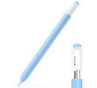 JOOSKO Estuche para lápiz Apple (USB-C), funda protectora de silicona, soporte magnético y doble toque (azul cielo)