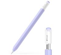 JOOSKO Estuche para lápiz Apple (USB-C), funda protectora de silicona, soporte magnético y doble toque (lavanda)