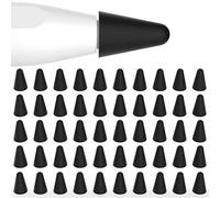 Joosko Funda para Apple Pencil de 2ª generación y 1ª generación, [50 unidades] Protector de punta de bolígrafo de silicona delgado, dibujo silencioso, para Apple Pencil de 2ª y 1ª generación (negro)