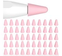Joosko Funda para Apple Pencil de 2ª generación y 1ª generación, [50 unidades] Protector de punta de bolígrafo de silicona delgado, dibujo silencioso, para Apple Pencil de 2ª y 1ª generación (rosa)