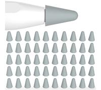 Joosko Funda para Apple Pencil de 2ª generación y 1ª generación, [50 unidades] Protector de punta de bolígrafo de silicona delgado, dibujo silencioso, para Apple Pencil de 2ª y 1ª generación (gris)