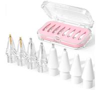 JOOSKO Paquete de 8 puntas de repuesto mejoradas para Apple Pencil Pro/USB-C/2ª generación/1ª generación (con estuche de almacenamiento), puntas de metal mezcladas resistentes al desgaste para