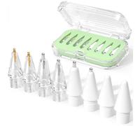 JOOSKO Paquete de 8 puntas de repuesto mejoradas para Apple Pencil Pro/USB-C/2ª generación/1ª generación (con estuche de almacenamiento), puntas de metal mezcladas resistentes al desgaste para