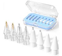 JOOSKO Paquete de 8 puntas de repuesto mejoradas para Apple Pencil Pro/USB-C/2ª generación/1ª generación (con estuche de almacenamiento), puntas de metal mezcladas resistentes al desgaste para