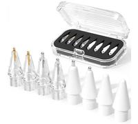 JOOSKO Paquete de 8 puntas de repuesto mejoradas para Apple Pencil Pro/USB-C/2ª generación/1ª generación (con estuche de almacenamiento), puntas de metal mezcladas resistentes al desgaste para