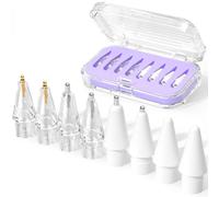 JOOSKO Paquete de 8 puntas de repuesto mejoradas para Apple Pencil Pro/USB-C/2ª generación/1ª generación (con estuche de almacenamiento), puntas de metal mezcladas resistentes al desgaste para