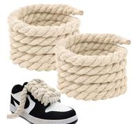 JOOTUEPO 1 Par Cordones Gordos para Air Force 1, Cordón Cuerda Anchos Gruesa Grandes de Zapatos para AF1 Zapatillas, Big Rope Laces Torcidos de Algodón