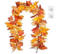 JOOTUEPO 1 PCS Guirnaldas Artificiales de Hojas de Arce,Guirnalda Otoño Fall Decor, 175cm Hojas de Otoño Colgando Deja para Interior Boda al Aire Libre Acción Gracias Cena Fiesta Chimenea Decoración