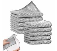 JOOTUEPO 10 Piezas Estropajo Aluminio, Trapos Limpieza para Suciedad Difícil, Paños de Limpieza Reutilizables Doble Capa, Paños de Alambre Multiusos para Lavar Platos en Seco Mojado (20x20 cm)