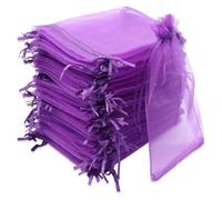 JOOTUEPO 100 Bolsas De Regalo De Organza,7 X 9 cm,Bolsitas Regalo,Color Morado,Para Joyas,Festivales,Bodas Favores Y Dulce