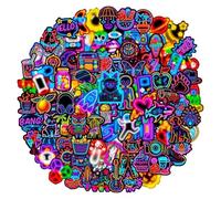 JOOTUEPO 100 Piezas Stickers Neon Chulos y Divertidas, Impermeable Vinilo Pegatinas para Scrapbooking Journaling Botella Agua Tablet Ordenador Portatil Maletas Skateboard Bicicleta etc