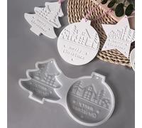 JOOTUEPO 2 moldes de silicona para Navidad, moldes manualidades, Portavelas Árbol Navidad Moldes, Moldes de Fundición de Navidad de Silicona, decoración navideña DIY