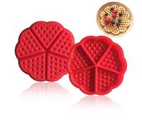 JOOTUEPO 2 Piezas Moldes de Silicona para Gofrese, Molde de Silicona para Gofres Molde para Muffins de Panqueques de 5 Cavidades, Moldes Waffle para Muffins Brownies Panqueques Repostería