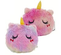 JOOTUEPO 2 Piezas Monedero de Unicornio, Lindo de Peluche Dibujos Animados Carteras con Cremallera, Monedero de Peluche, Carteras de Dibujos, Mini Bolsa para Auriculares