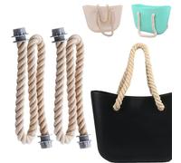 JOOTUEPO 2 PZS Asas para Bolsos Trenzado Cuerda, Asas para Bolsos de O Bag, 2 Piezas Reemplazo de Asas para Bolsa de Playa, Asas de Repuesto, Asas para Accesorios de Obag,hacer bolsos de bricolaje