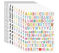 JOOTUEPO 2280 Piezas Pegatinas Letras Autoadhesivas, 15 Hojas Pegatinas de Números de Alfabeto de Colores, Adhesivo de Vinilo para Manualidades Letreros Carteles Ventanas
