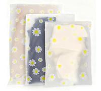 JOOTUEPO 24 Piezas Bolsas de Almacenamiento de Viaje, para Guardar Ropa Organizadores de Embalaje de Viaje, Reutilizable Bolsa de Transparente Esmeriladas para Ropa Zapatos Cosméticos (Margaritas)