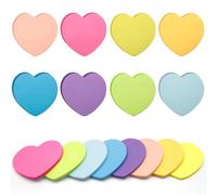JOOTUEPO 240 Notas Adhesivas, Notas Adhesivas de Corazones de 8 Colores, Postit Autoadhesiva Impermeable Removibles 70 x 70 mm, Listas de Tareas y Recordatorios para Oficina, Estudio, Hogar